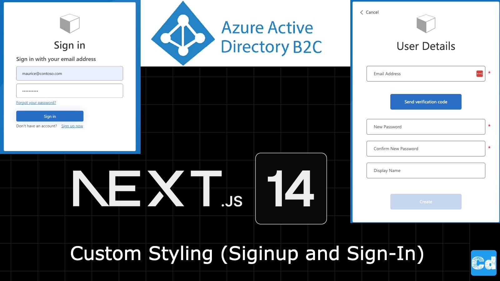 Custom styling Azure AD B2C Signup-Signin Page Next.js 14