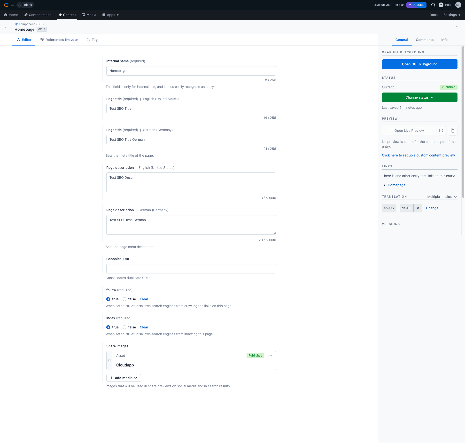 Content record SEO HP